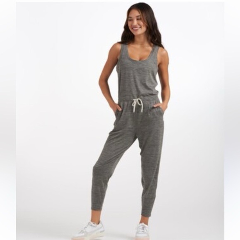 Vuori Heather Gray lux harem Sleeveless Jumpsuit size S
